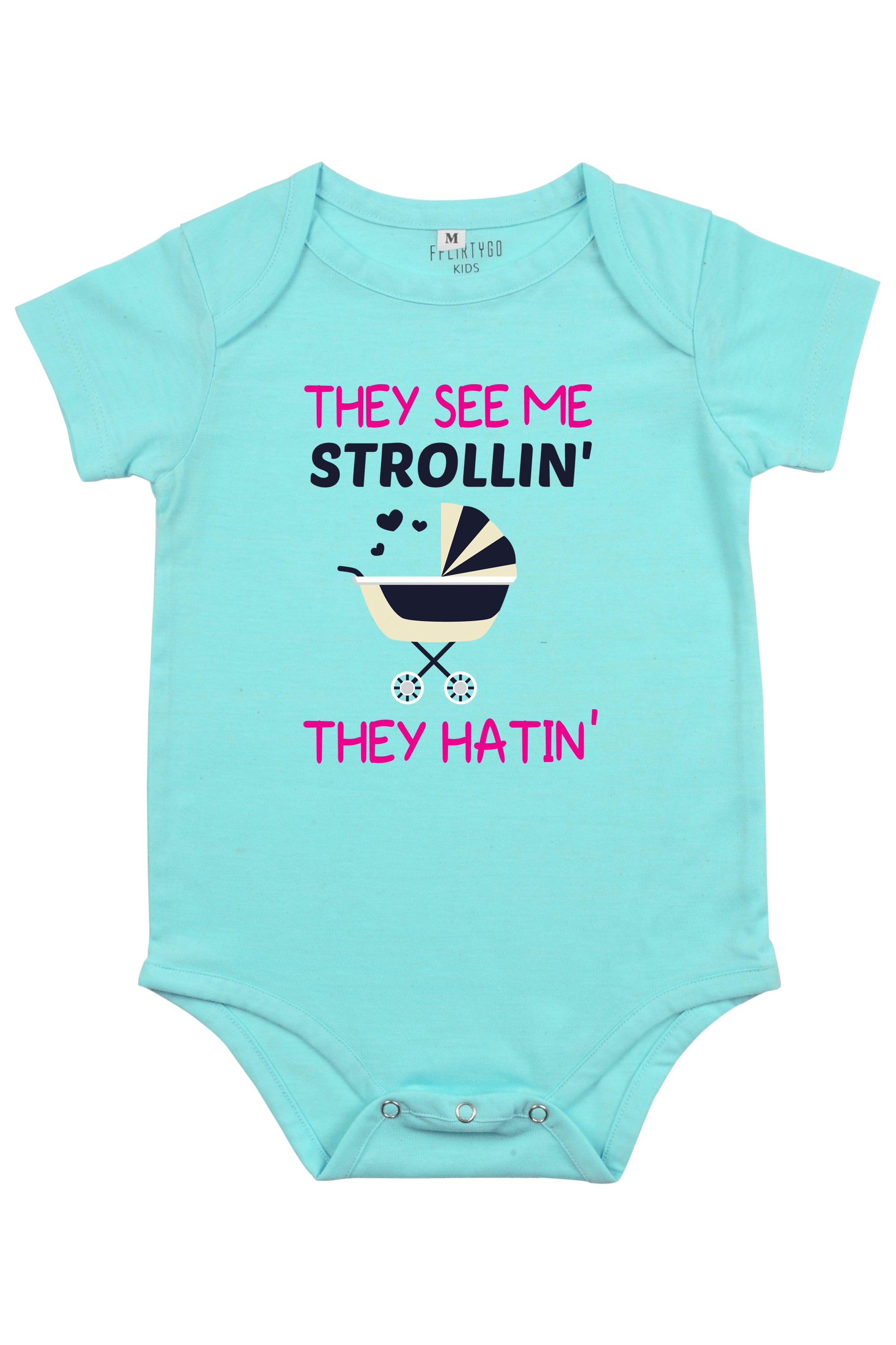 FflirtyGo They See Me Strollin Printed Flap Rompers - FflirtyGo