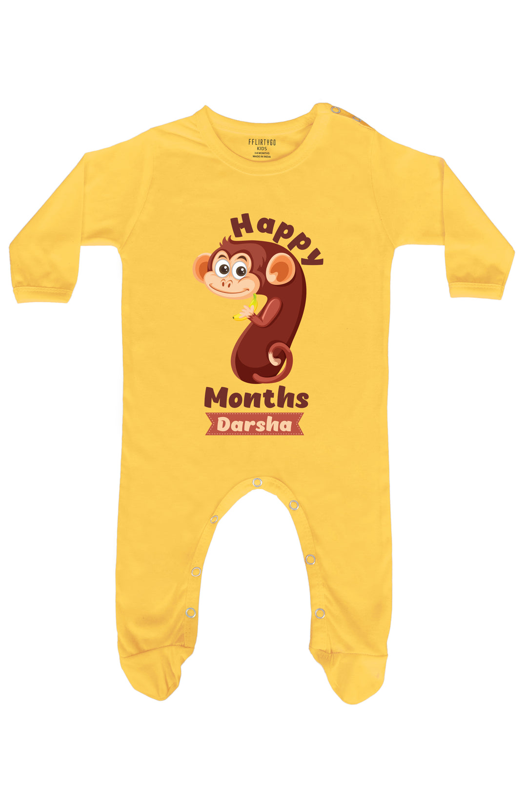 Seven Month Milestone Baby Romper | Onesies w/ Custom Name
