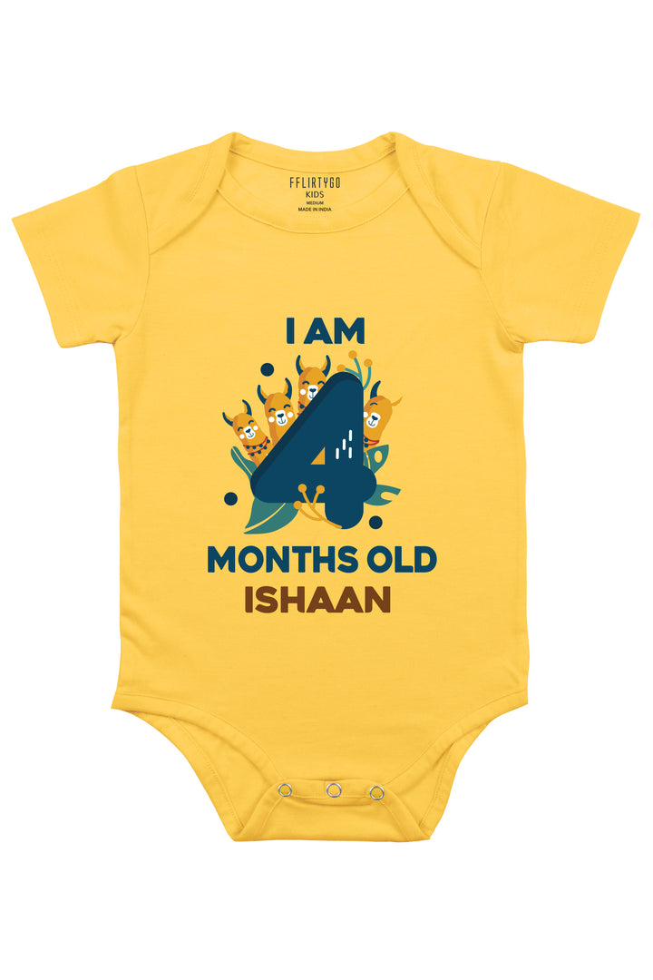 Four Month Birthday Baby Romper | Onesies w/ Custom Name