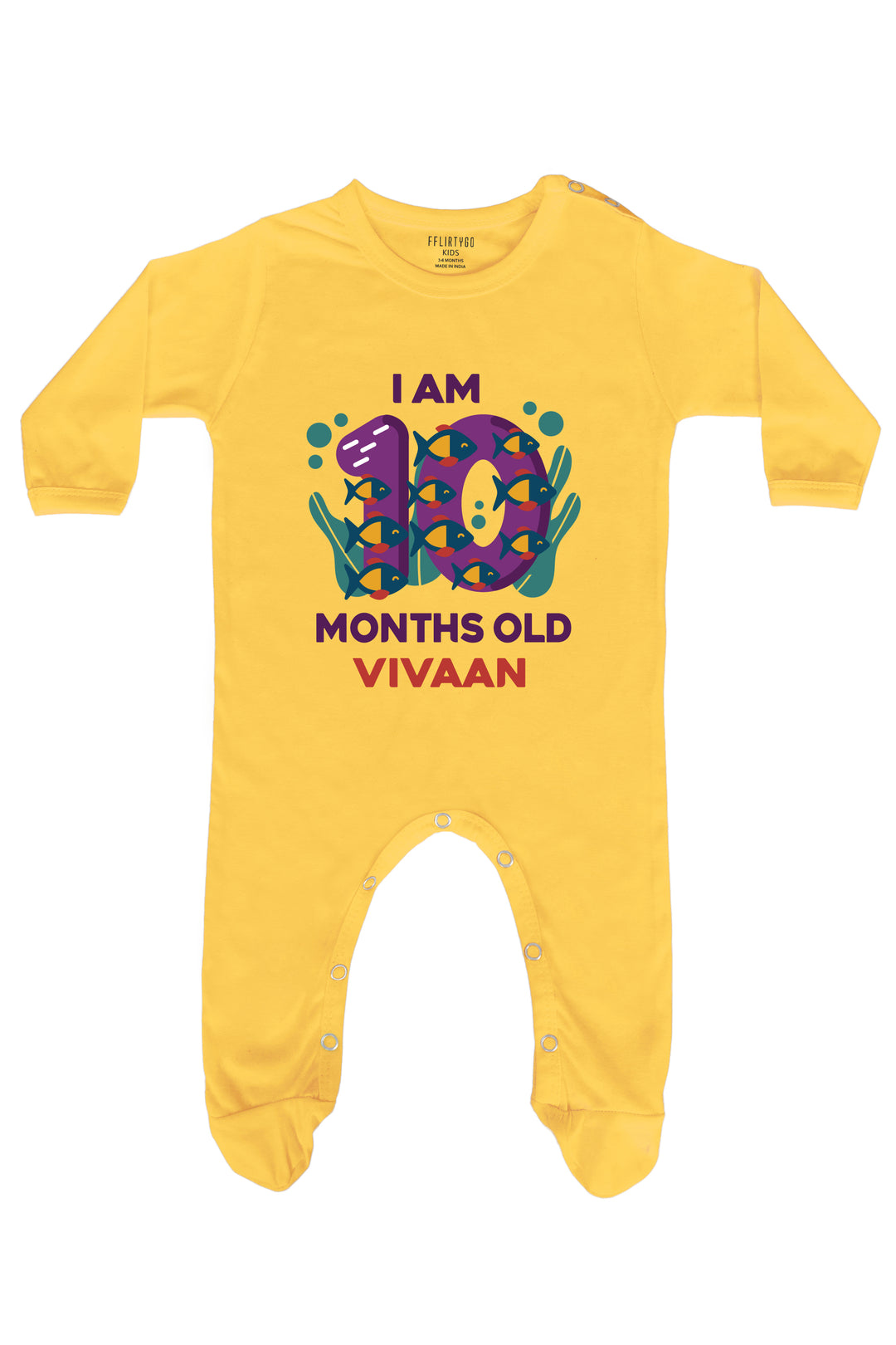 Ten Month Birthday Baby Romper | Onesies w/ Custom Name